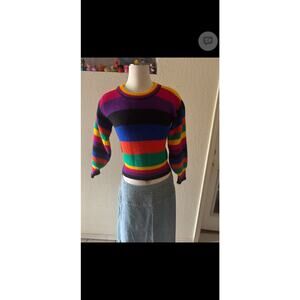 Vintage kids medium sized sweater 80’s muliti multi colored